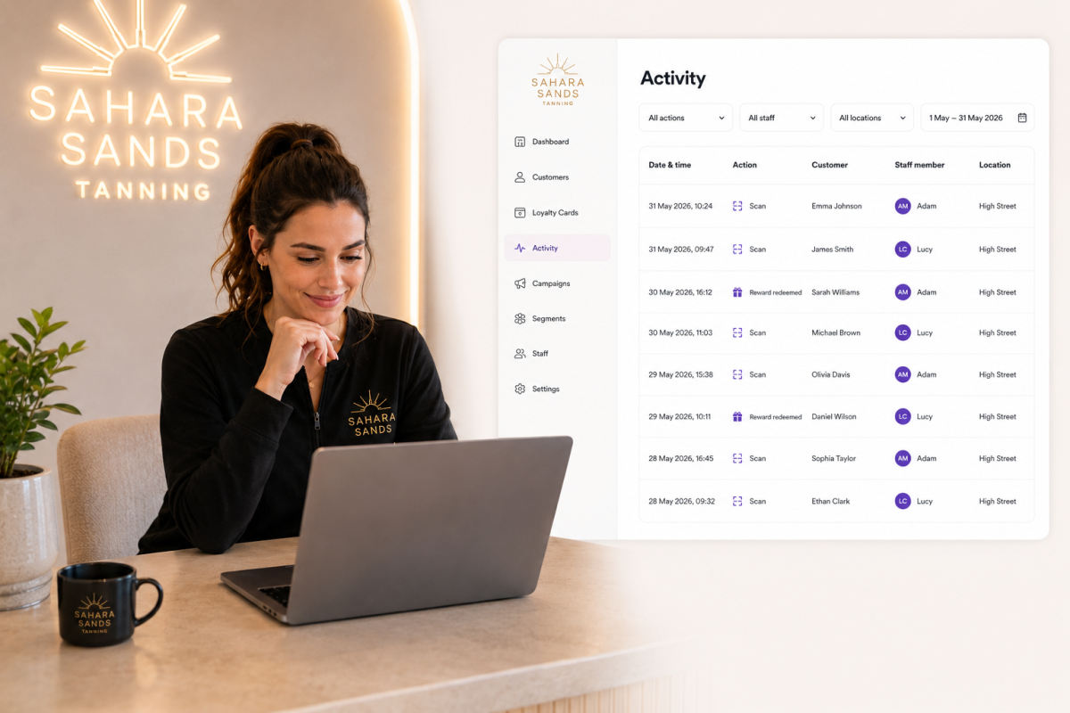 Staff activity history within the Loyalty dashboard